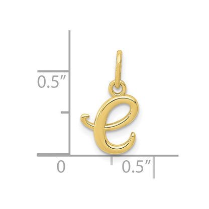 10K Yellow Gold Letter E Initial Charm