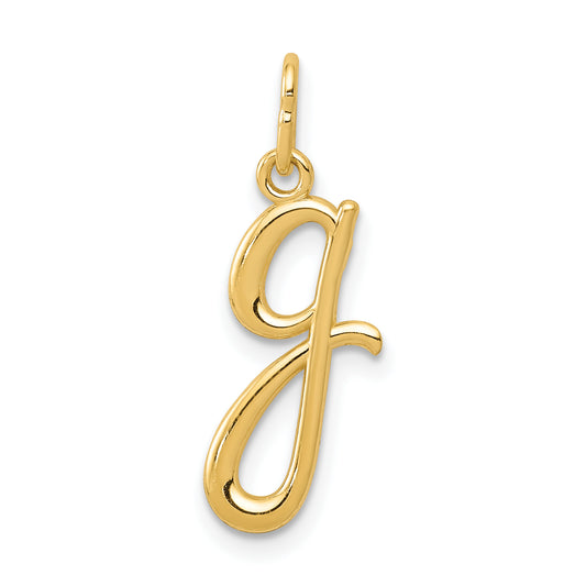 10K Yellow Gold Letter G Initial Charm