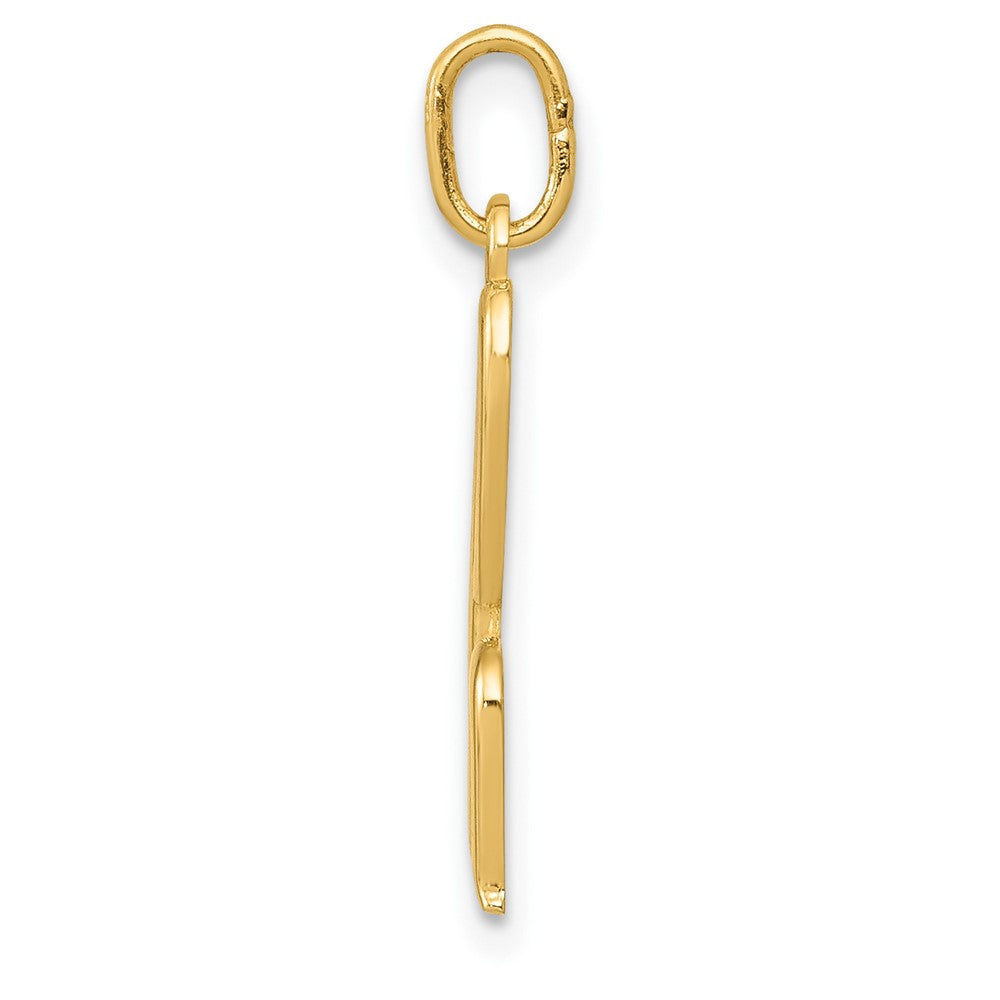 10K Yellow Gold Letter H Initial Charm