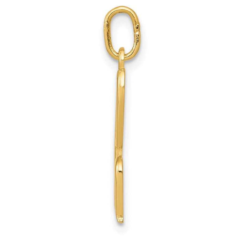 10K Yellow Gold Letter H Initial Charm