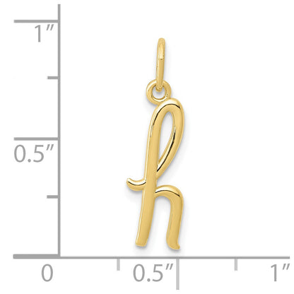 10K Yellow Gold Letter H Initial Charm