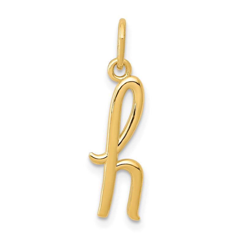 10K Yellow Gold Letter H Initial Charm