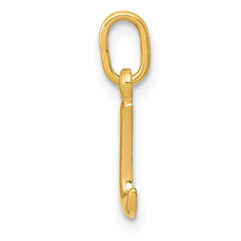 10K Yellow Gold Letter I Initial Charm