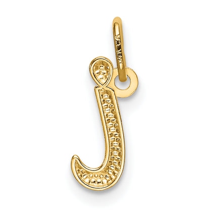 10K Yellow Gold Letter I Initial Charm