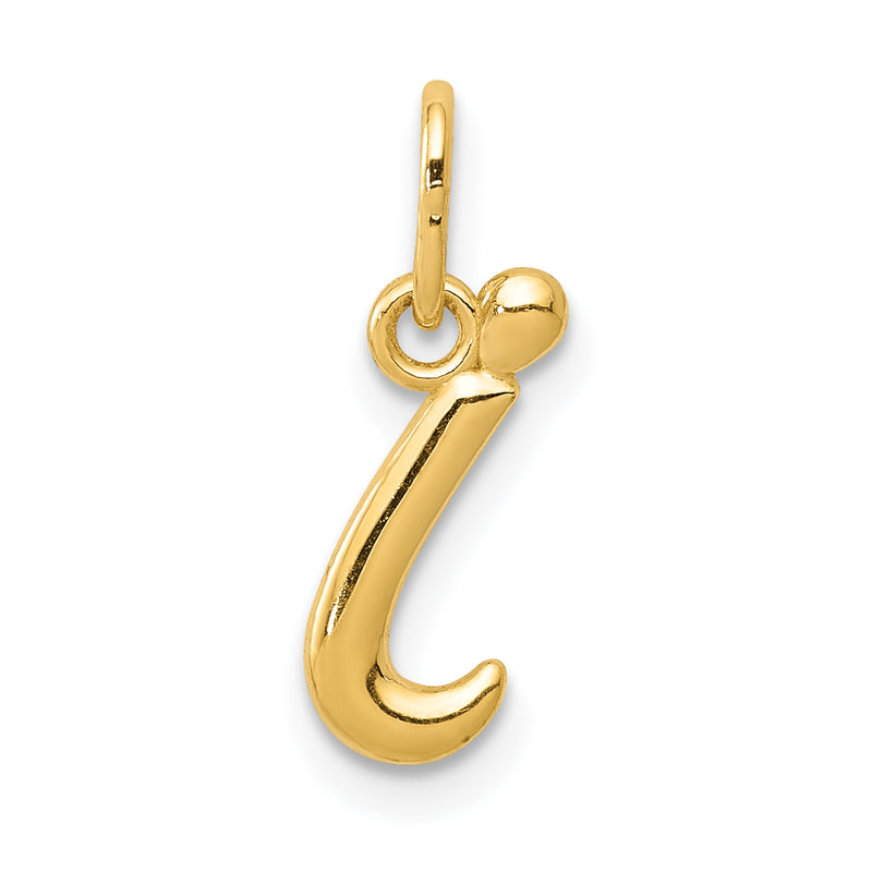 10K Yellow Gold Letter I Initial Charm