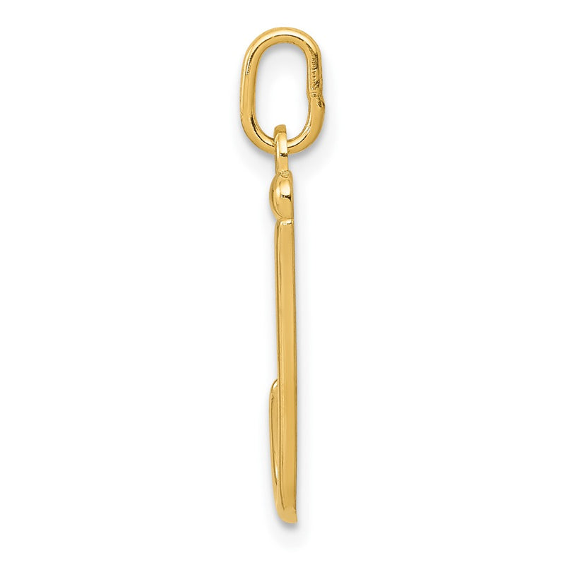 10K Yellow Gold Letter J Initial Charm