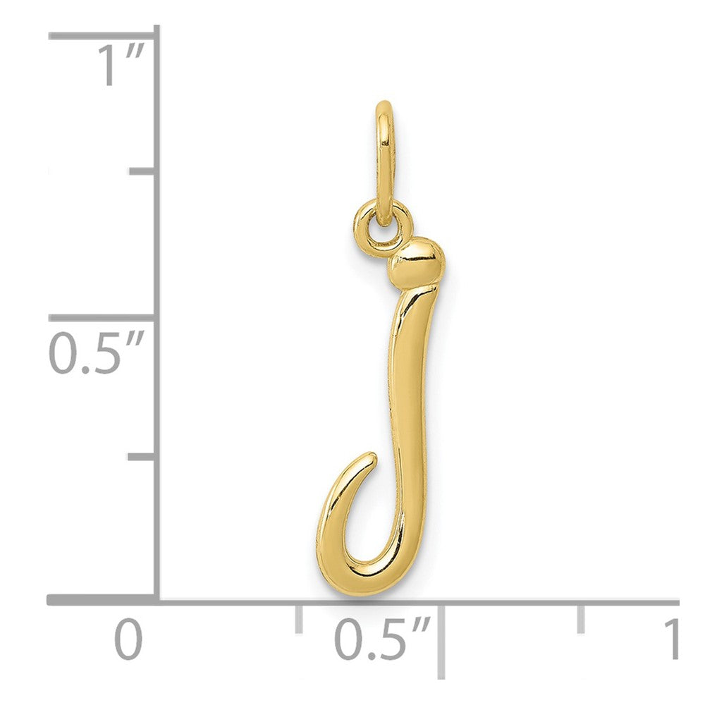 10K Yellow Gold Letter J Initial Charm