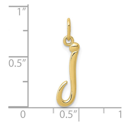 10K Yellow Gold Letter J Initial Charm