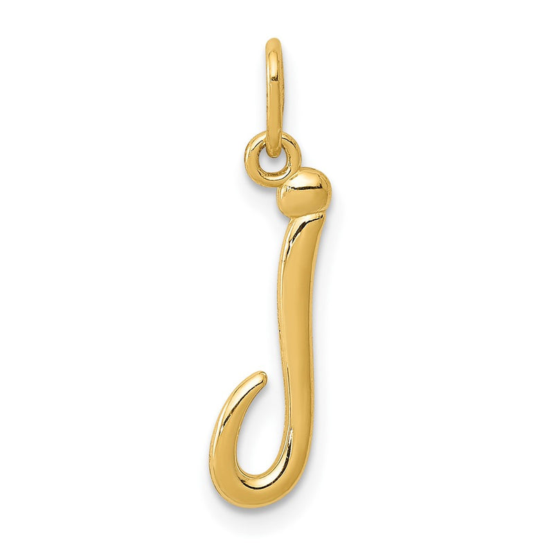 10K Yellow Gold Letter J Initial Charm