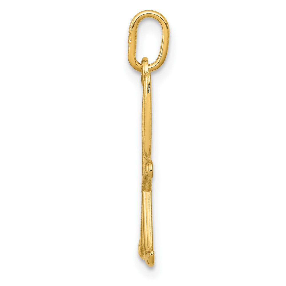 10K Yellow Gold Letter K Initial Charm