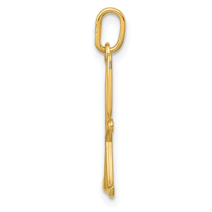 10K Yellow Gold Letter K Initial Charm