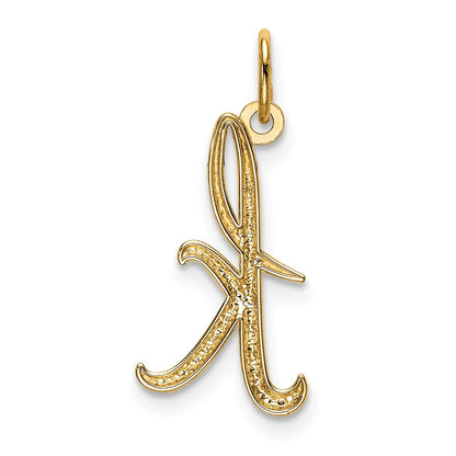10K Yellow Gold Letter K Initial Charm