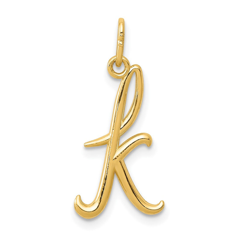 10K Yellow Gold Letter K Initial Charm