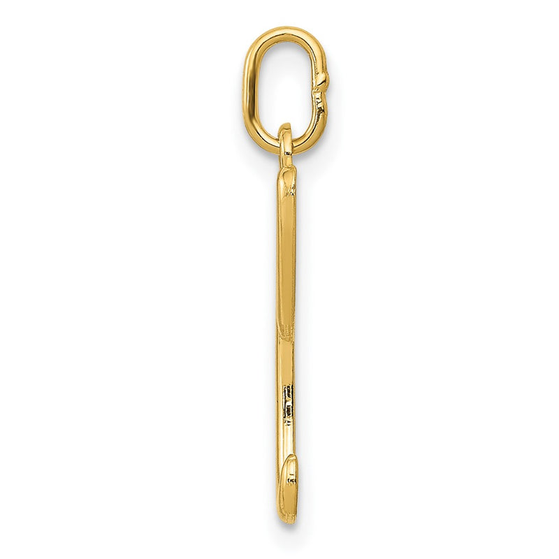 10K Yellow Gold Letter L Initial Charm