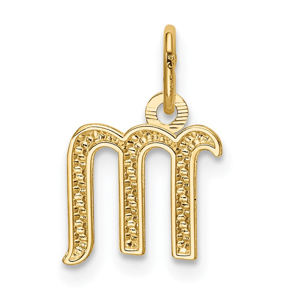 10K Yellow Gold Letter M Initial Charm