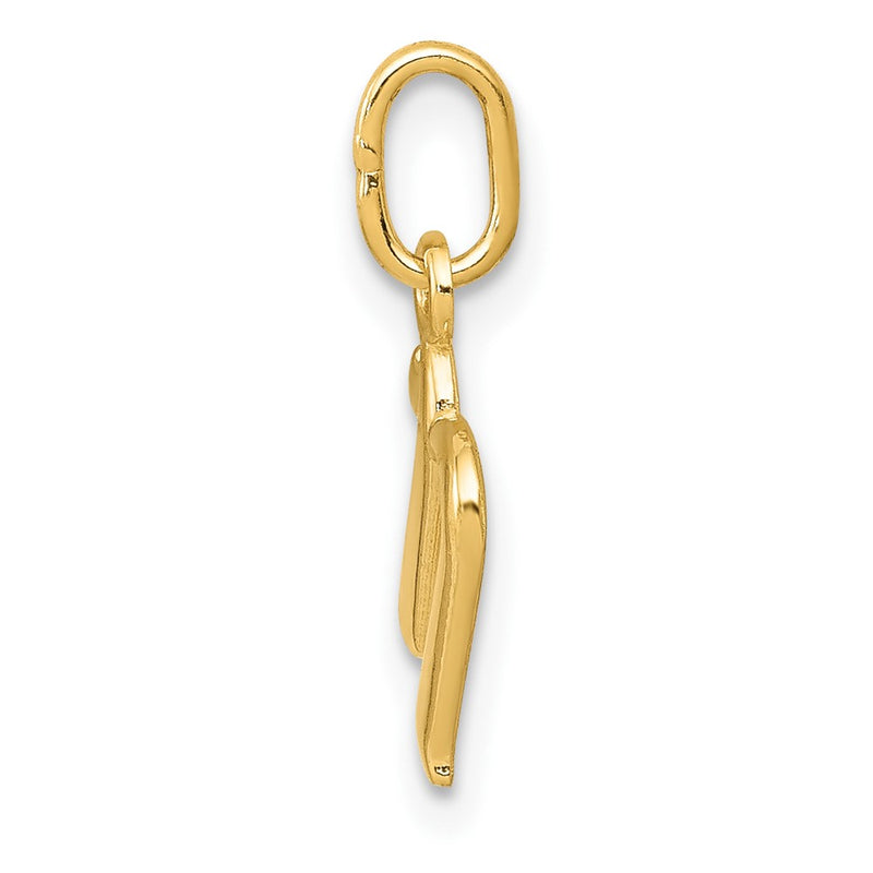 10K Yellow Gold Letter N Initial Charm