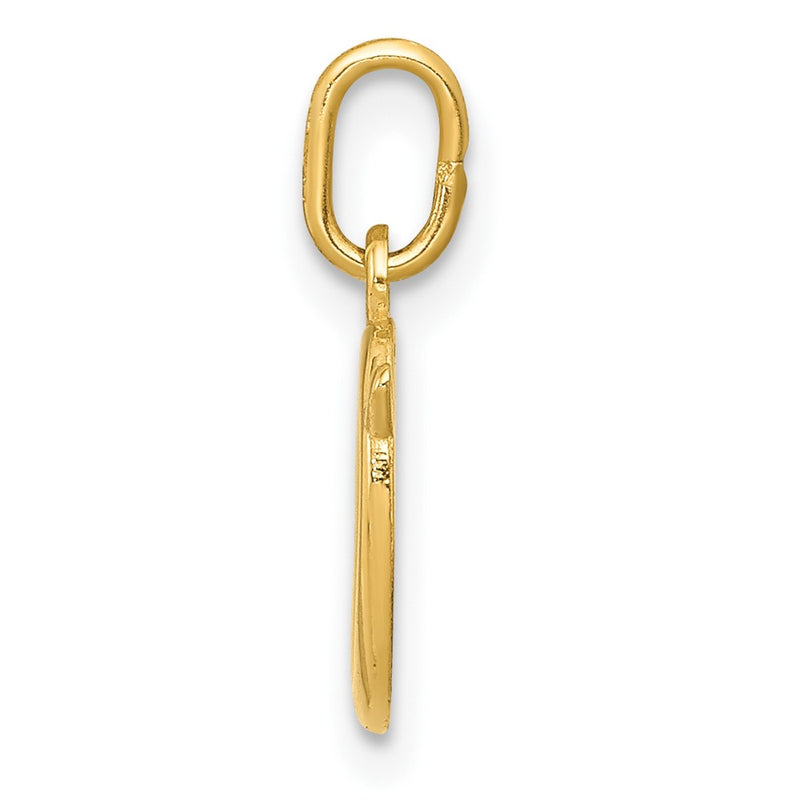 10K Yellow Gold Letter O Initial Charm