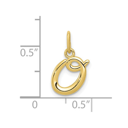 10K Yellow Gold Letter O Initial Charm