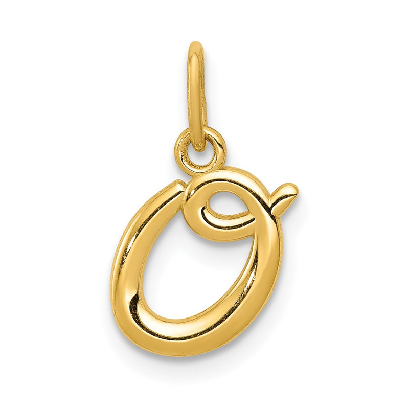 10K Yellow Gold Letter O Initial Charm