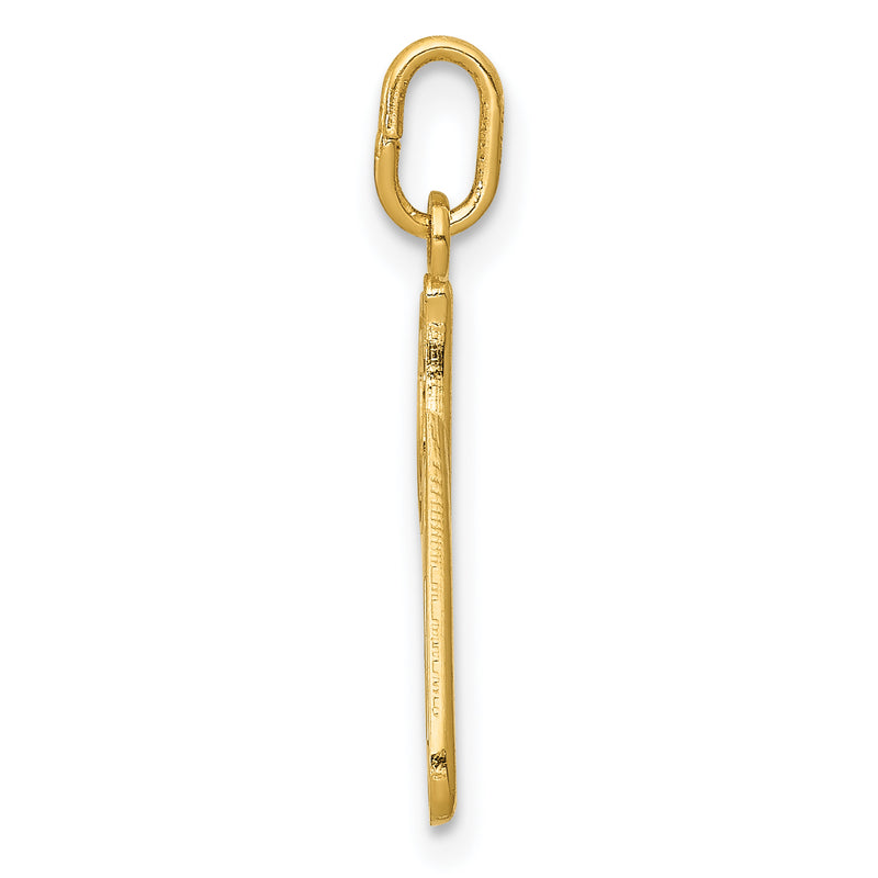 10K Yellow Gold Letter P Initial Charm