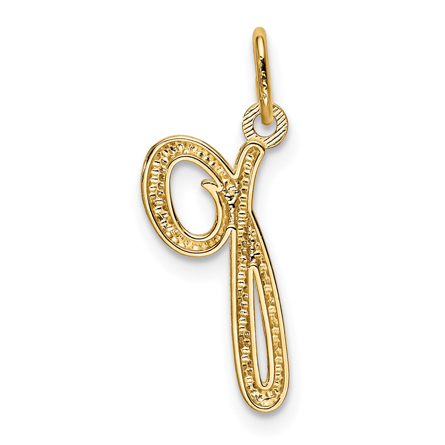10K Yellow Gold Letter P Initial Charm