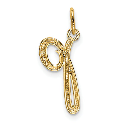 10K Yellow Gold Letter P Initial Charm