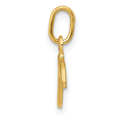 10K Yellow Gold Letter R Initial Charm