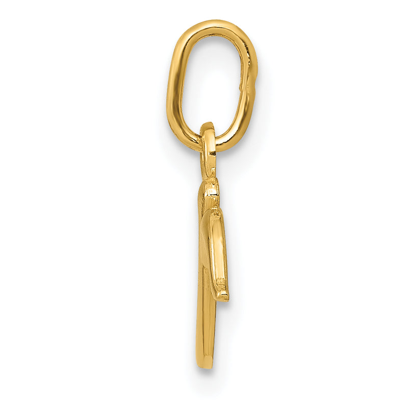 10K Yellow Gold Letter R Initial Charm