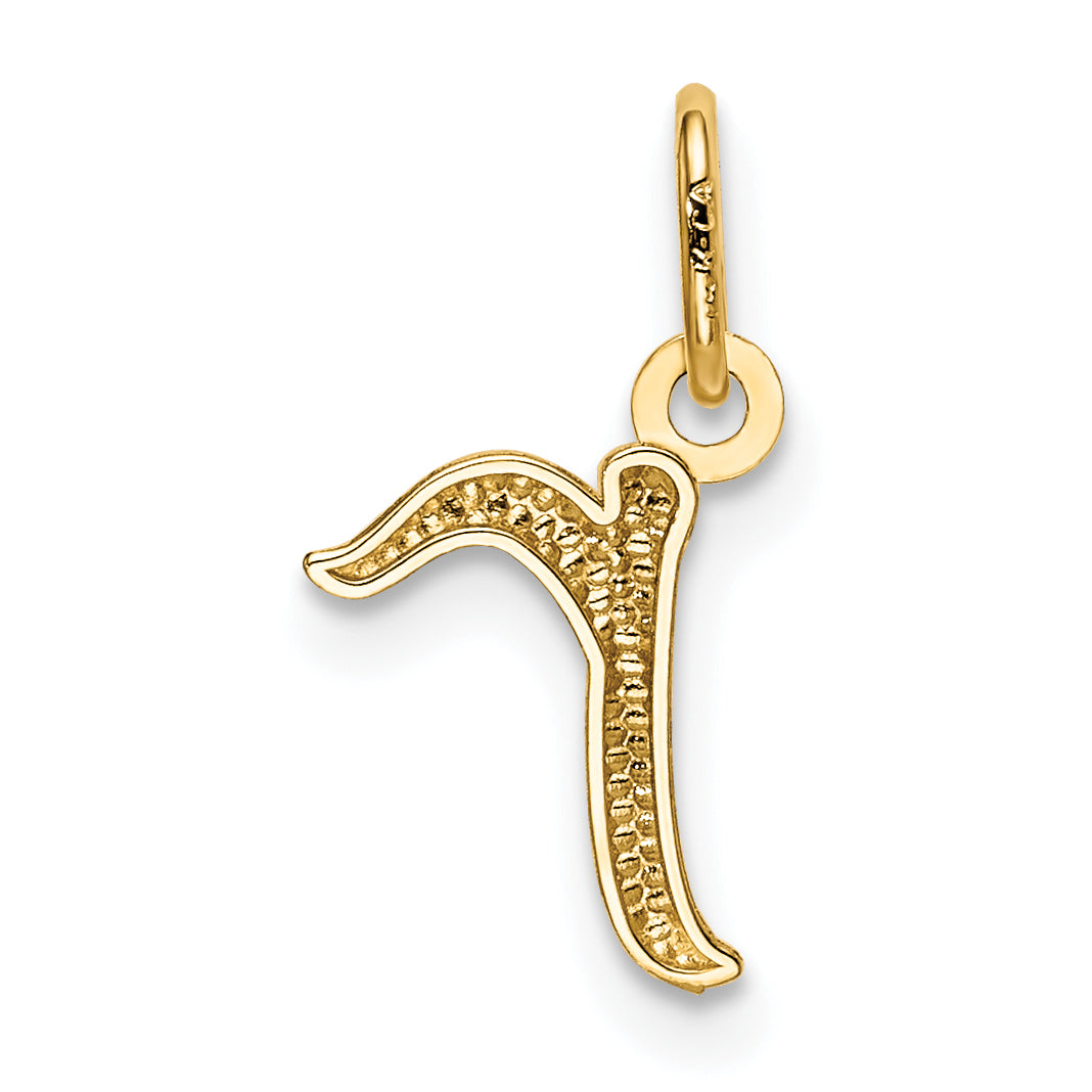 10K Yellow Gold Letter R Initial Charm