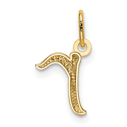 10K Yellow Gold Letter R Initial Charm