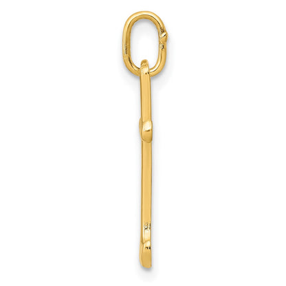 10K Yellow Gold Letter T Initial Charm