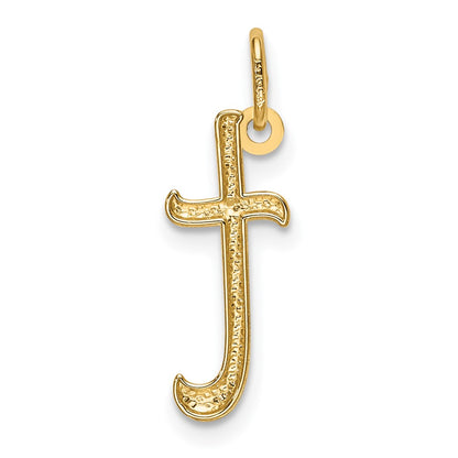 10K Yellow Gold Letter T Initial Charm
