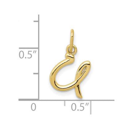 10K Yellow Gold Letter U Initial Charm
