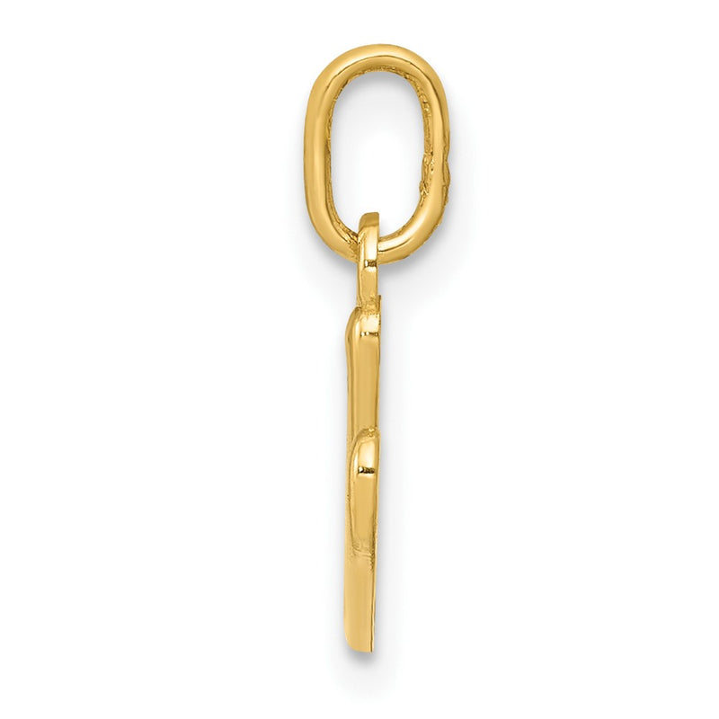 10K Yellow Gold Letter V Initial Charm