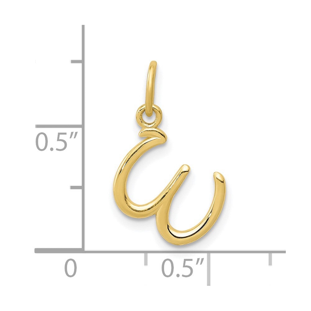 10K Yellow Gold Letter W Initial Charm