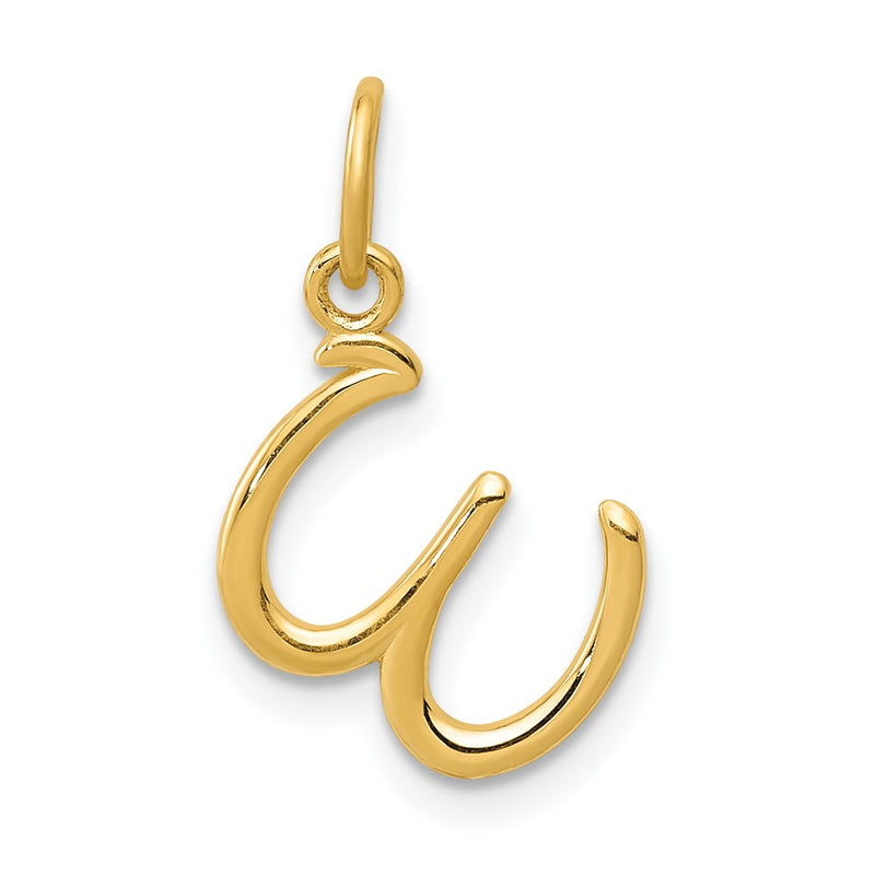 10K Yellow Gold Letter W Initial Charm