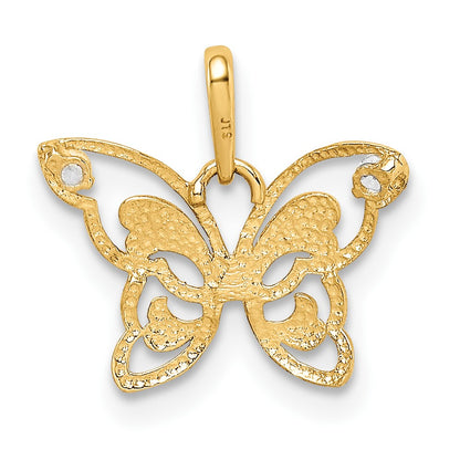 10K Yellow Gold 10K Polished Cz Butterfly Pendant