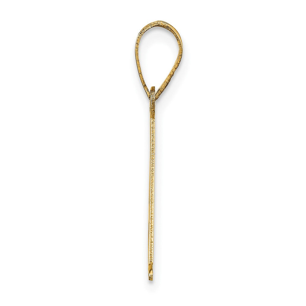 10K Yellow Gold 10K Polished Etched Letter A Initial Pendant