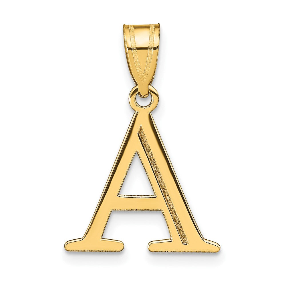 10K Yellow Gold 10K Polished Etched Letter A Initial Pendant