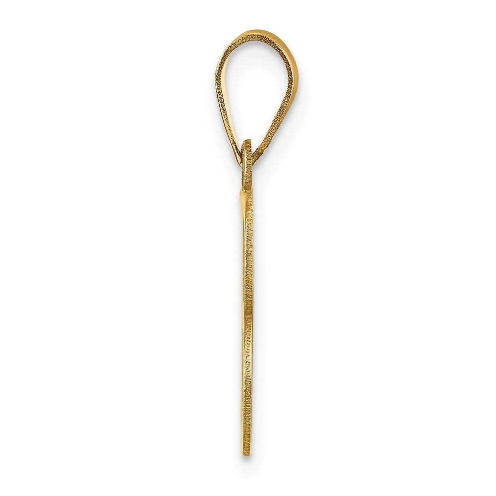 10K Yellow Gold 10K Polished Etched Letter B Initial Pendant