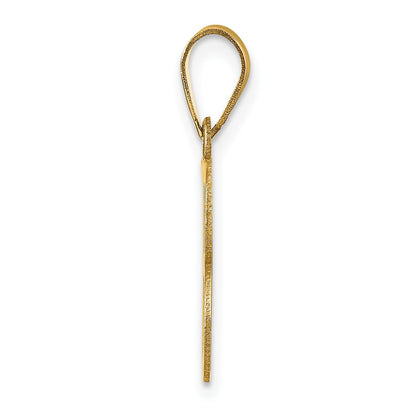 10K Yellow Gold 10K Polished Etched Letter B Initial Pendant