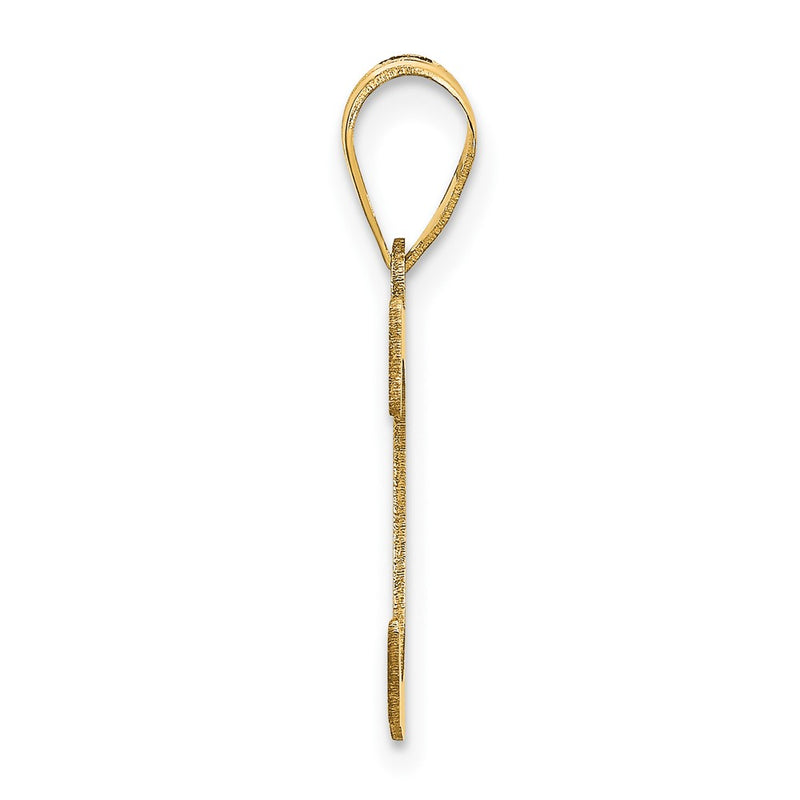 10K Yellow Gold 10K Polished Etched Letter C Initial Pendant