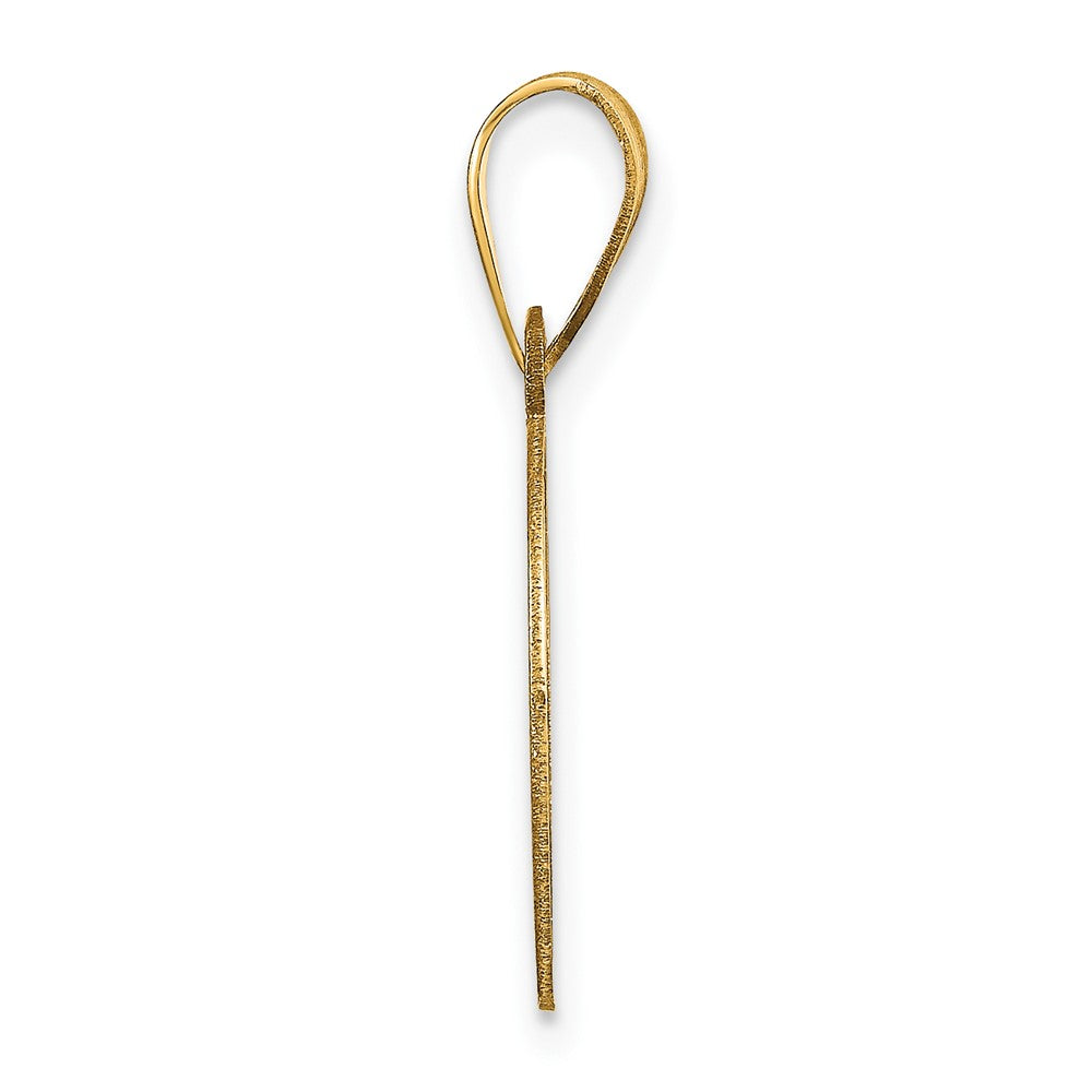 10K Yellow Gold 10K Polished Etched Letter D Initial Pendant