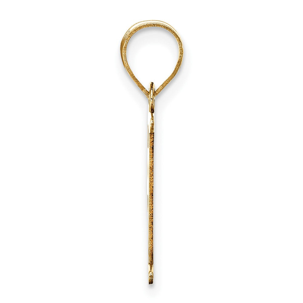 10K Yellow Gold 10K Polished Etched Letter F Initial Pendant