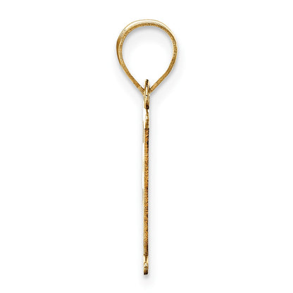 10K Yellow Gold 10K Polished Etched Letter F Initial Pendant