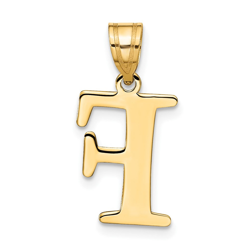 10K Yellow Gold 10K Polished Etched Letter F Initial Pendant