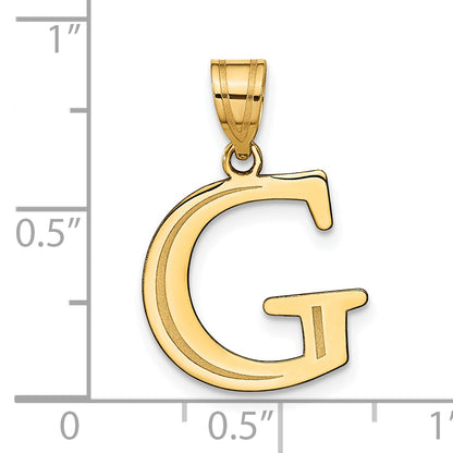 10K Yellow Gold 10K Polished Etched Letter G Initial Pendant