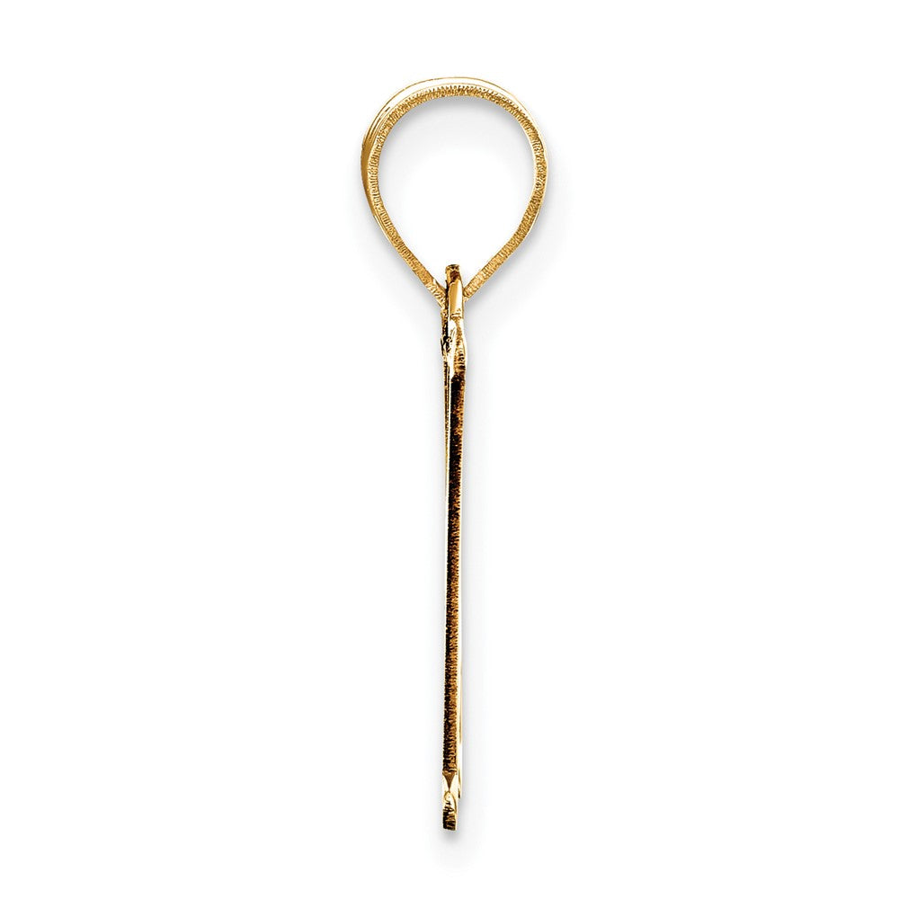 10K Yellow Gold 10K Polished Etched Letter H Initial Pendant