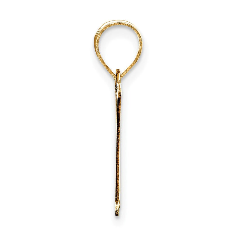 10K Yellow Gold 10K Polished Etched Letter H Initial Pendant