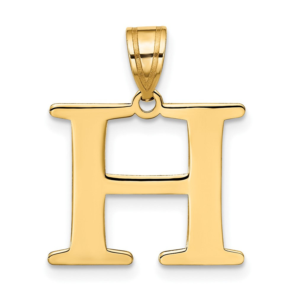 10K Yellow Gold 10K Polished Etched Letter H Initial Pendant